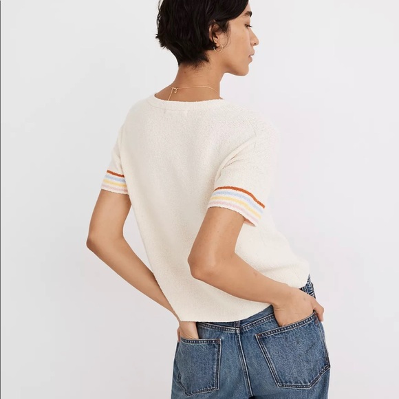 Madewell everyday sweater shirt w/ rainbow sleeves - Picture 3 of 10